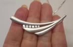 Zilveren verstelbaar collier met modernist hanger nr.1369, Verstelbaar, Verzenden, Zo goed als nieuw, Zilver