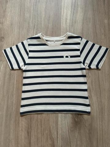 Name It - T-shirt Beige/Donkerblauw | maat 80 beschikbaar voor biedingen
