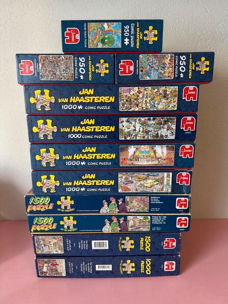 Jan van Haasteren puzzel puzzels pakket of per stuk, Hobby en Vrije tijd, Denksport en Puzzels, Zo goed als nieuw, 500 t/m 1500 stukjes