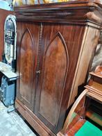 Antieke Mahoniehouten Kast licht fineer lade en planken, Antiek en Kunst, Antiek | Meubels | Kasten, Ophalen