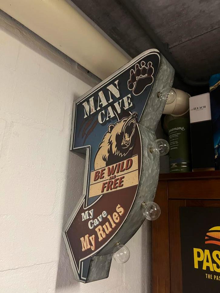 Mancave Wandbord met Verlichting, Verzamelen, Biermerken, Zo goed als nieuw, Ophalen of Verzenden