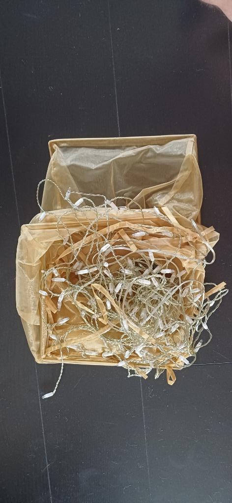 lamp type vierkante zak met kerstverlichting en adapter, Huis en Inrichting, Lampen | Hanglampen, Gebruikt, 75 cm of meer, Glas