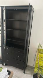 zwarte kast, Huis en Inrichting, Kasten | Vitrinekasten, Ophalen, 50 tot 100 cm, Zo goed als nieuw, Minder dan 100 cm
