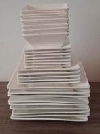 Wit vierkant servies, Ophalen, Gebruikt, Porselein, Bord(en)