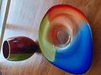 Design glas gekleurde vaas en schaal rood groen blauw, Ophalen, Blauw, Minder dan 50 cm, Glas