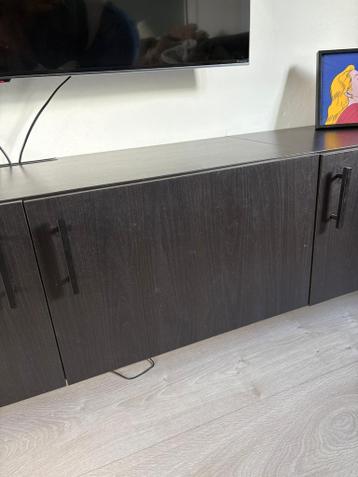 IKEA BESTÅ TV-meubel zwartbruin – 240 cm – incl. muurbeugels - afbeelding 2