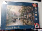 Schmidt puzzle Thomas Kinkade Hometown morning, Ophalen of Verzenden, 500 t/m 1500 stukjes, Zo goed als nieuw