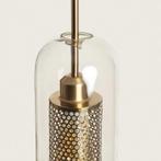 LED hanglamp Julieta Lungo industrieel goud + glas lantaarn, Nieuw, Ophalen of Verzenden, Glas