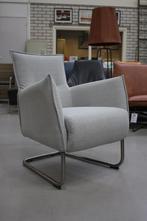 Luxe fauteuil Aron Jess Design metaal velvet stof lichtgrijs, Ophalen, Zo goed als nieuw, Metaal, 50 tot 75 cm