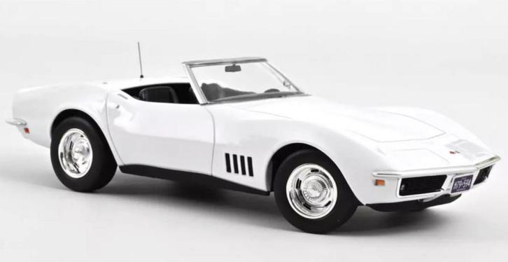 Chevrolet Corvette CABRIO 1969 Wit 1:18 NOREV ref. 189038, Hobby en Vrije tijd, Modelauto's | 1:18, Nieuw, Auto, Norev, Verzenden