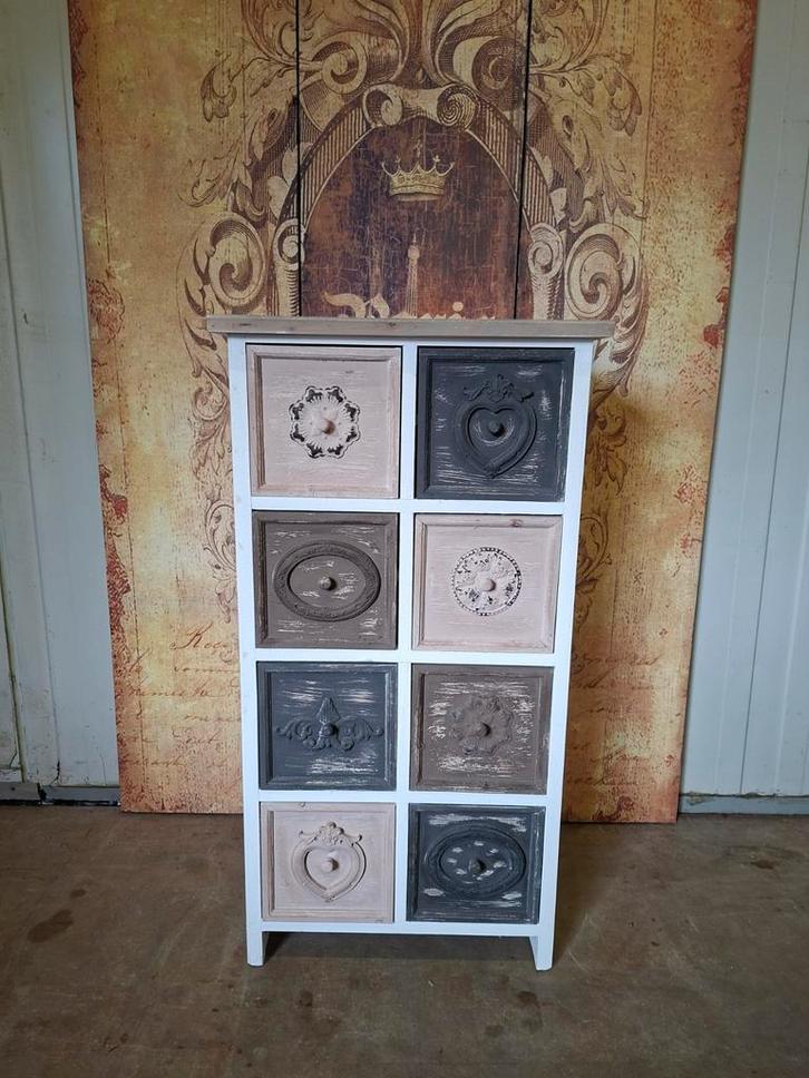 Kleurrijk ladekast, apothekerskast, archiefkast., Huis en Inrichting, Kasten | Ladekasten, 25 tot 50 cm, 5 laden of meer, Ophalen of Verzenden