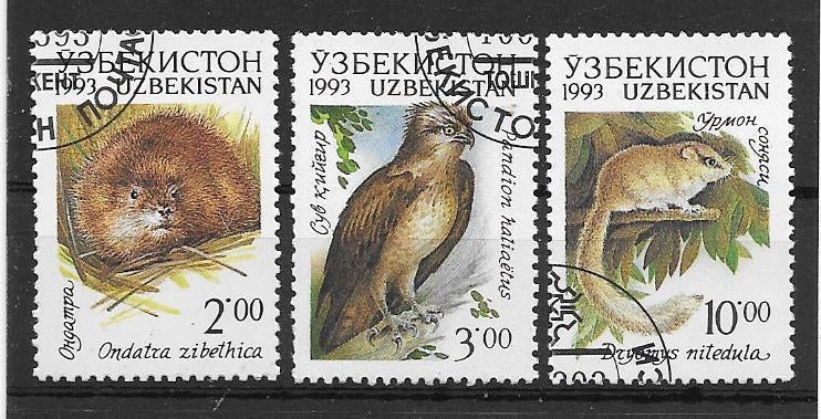 Uzbekistan 1993 Fauna, Verzenden, Gestempeld, Centraal-Azië