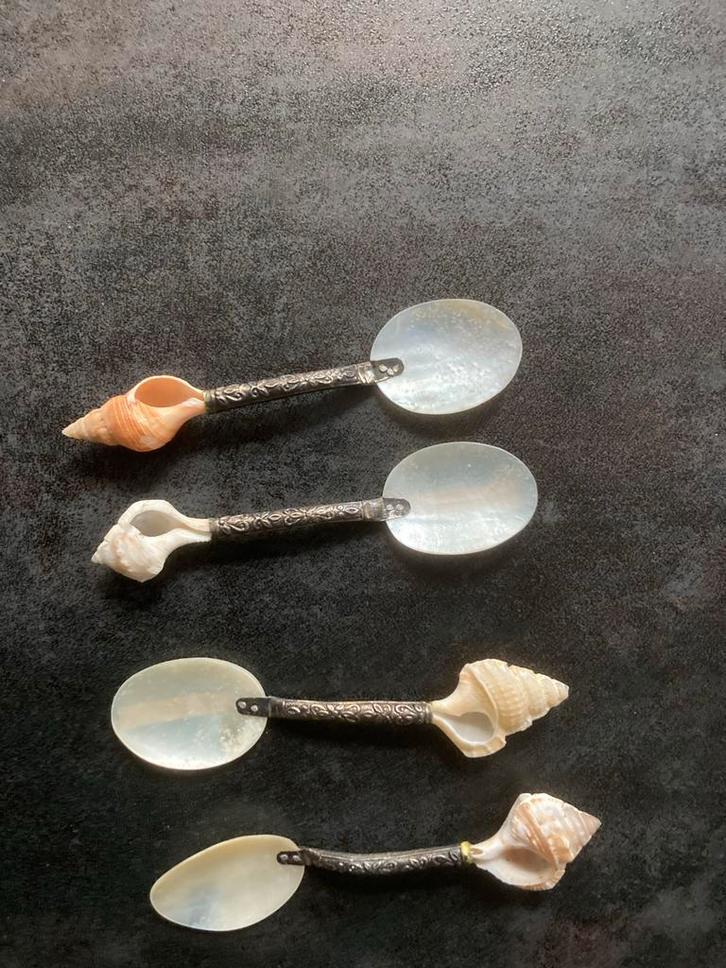 Antieke Thee Lepeltjes met Schelpen, Antiek en Kunst, Antiek | Bestek, Ophalen