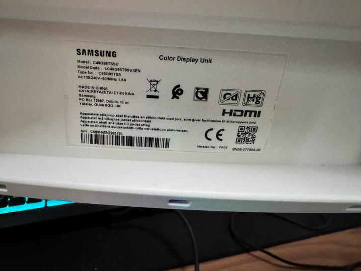 Samsung Odyssey G9 C49G95TSSU, Computers en Software, Monitoren, Zo goed als nieuw, 201 Hz of meer, Gaming, Ultra HD (4K), Minder dan 1 ms