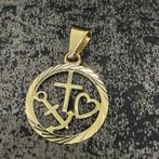 14 k gouden hoop,liefde,geloof hanger, Ophalen of Verzenden, Zo goed als nieuw, Kruis of Symbool, Goud