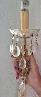 Oud bronzen vergulde met cristal pegels, Ophalen of Verzenden, Zo goed als nieuw