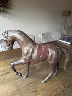 Vintage lederen paard sculptuur, Antiek en Kunst, Ophalen of Verzenden