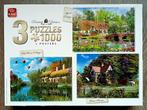 King 3-in-1 puzzel Cottages 3x1000 compleet, Ophalen of Verzenden, 500 t/m 1500 stukjes, Gebruikt
