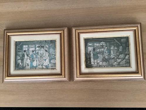 Anton Pieck 3 D schilderijen twee stuks met luxe lijst glas, Antiek en Kunst, Kunst | Tekeningen en Foto's, Ophalen