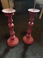 Antieke Rode Kandelaars - Set van 2, Ophalen, Overige materialen