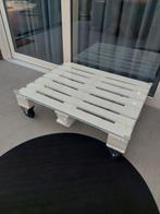 Salontafel van pallet inclusief glasplaat., Huis en Inrichting, Tafels | Salontafels, Gebruikt, 100 tot 150 cm, Glas, Landelijk