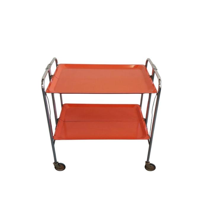 Vintage oranje ADT serveerwagen, trolley, Huis en Inrichting, Woonaccessoires | Overige, Gebruikt, Ophalen