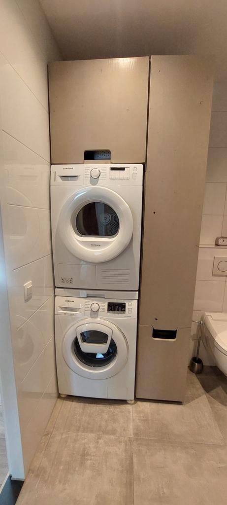 Wasmachine/droger kast - massief hout, Antiek en Kunst, Antiek | Meubels | Kasten, Ophalen