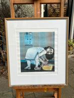 Zeefdruk gesigneerd figuratief vrouw kunst, Antiek en Kunst, Kunst | Litho's en Zeefdrukken, Ophalen of Verzenden