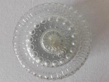 Vintage plafonnière van glas, decor bubbels en andere figure beschikbaar voor biedingen
