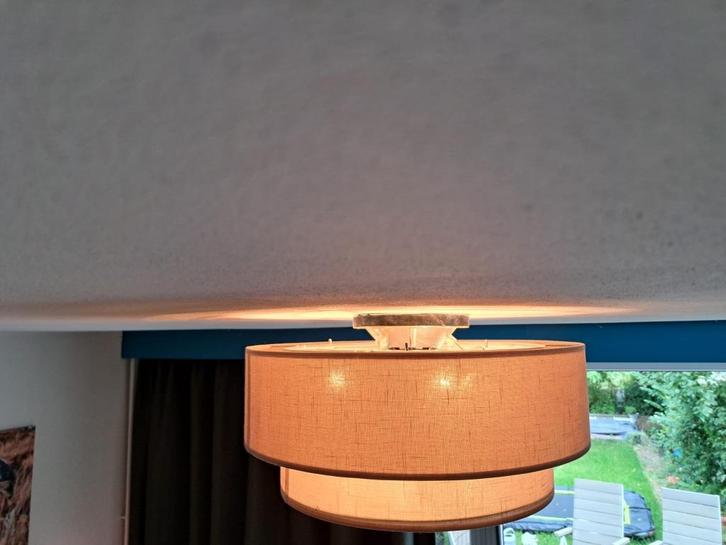 Plafonnière mooie diameter 50 cm, Huis en Inrichting, Lampen | Plafondlampen, Gebruikt, Kunststof, Stof, Ophalen of Verzenden