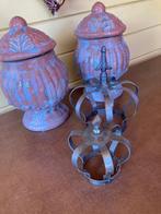 Brocante pot met deksel, Ophalen, Tuin, Steen, Gebruikt