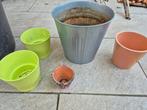Gratis potten., Tuin en Terras, Bloempotten, Ophalen, Gebruikt, Rond, Aardewerk