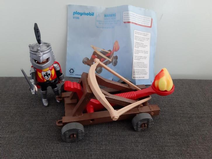 Playmobil 9106 knights/ridder met katapult in meeneemkoffer, Kinderen en Baby's, Speelgoed | Playmobil, Gebruikt, Complete set