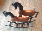 Twee Hobbelpaarden, Hout / Metaal, Huis en Inrichting, Woonaccessoires | Overige, Ophalen, Gebruikt