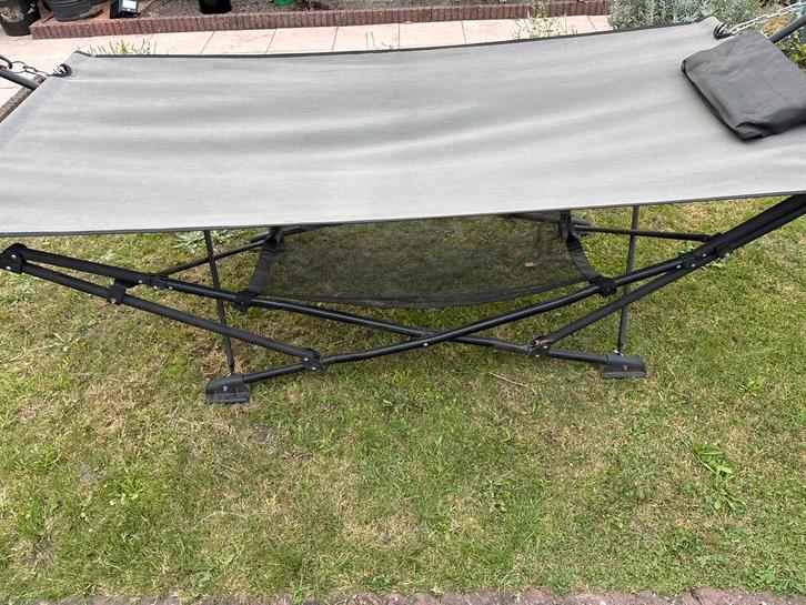 Hangmat met Standaard - Inklapbaar & Opvouwbaar, Tuin en Terras, Hangmatten, Zo goed als nieuw, Eenpersoons, Met standaard, Binnen