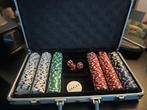 Pokerset met chips in aluminium koffer, Ophalen of Verzenden, Gebruikt