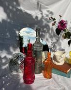 Set van 3 decoratie flessen, Overige kleuren, Ophalen of Verzenden, Minder dan 50 cm, Glas