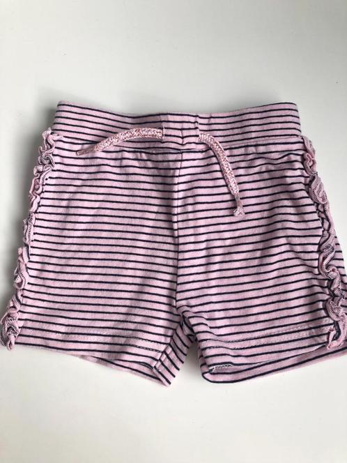 Kort broekje roze blauw gestreept Dirkje maat 68, Kinderen en Baby's, Babykleding | Maat 68, Zo goed als nieuw, Meisje, Broekje