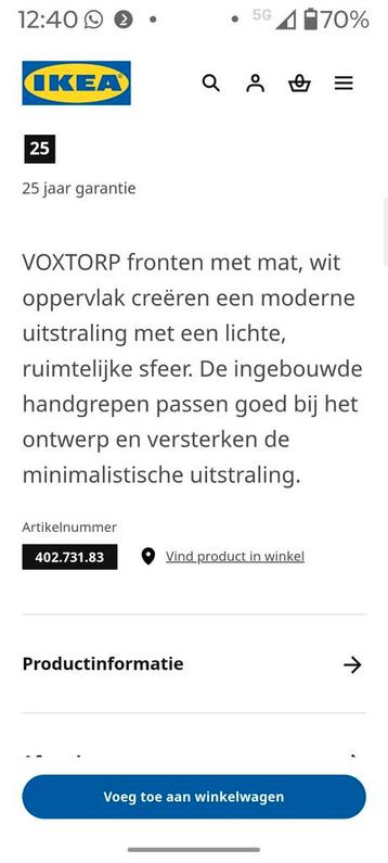 nieuwe ikea voxtorp fronten lade en deur  wit glans - afbeelding 4