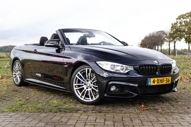 BMW 4-Serie 435IA 3.0 Cabrio 2014 Zwart, Auto's, BMW, Bedrijf, 4-Serie, Airbags, Airconditioning, Alarm, Bluetooth, Boordcomputer