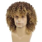 Mannenpruik afro schouderlang haar met spiraalkrullen, Sieraden, Tassen en Uiterlijk, Uiterlijk | Haarverzorging, Verzenden, Nieuw