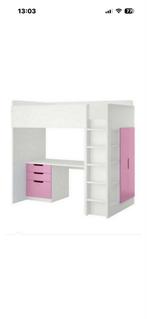 Halfhoogslaper met bureau en kast, Huis en Inrichting, Slaapkamer | Stapelbedden en Hoogslapers, Ophalen, Gebruikt, 90 cm, Eenpersoons