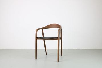 Artisan Neva stoelen, Europees walnoot, zwart leer beschikbaar voor biedingen