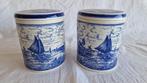 2 Delftsblauwe potten met diverse taferelen #117, Ophalen of Verzenden