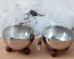 2 BREDEMEIJER BELLA RONDE GLAZEN-RVS/GLAS/BRUINE POOTJES, Huis en Inrichting, Keuken | Servies, Glas of Glazen, Verzenden, Overige stijlen