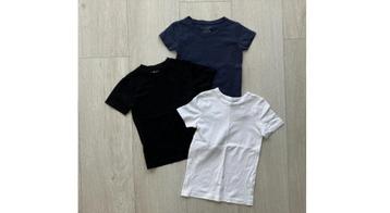Basic Shirts Korte Mouw, T-Shirts, Zwart Blauw Wit 110, 116 beschikbaar voor biedingen