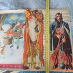 Grote antieke Sinterklaas scrapbook papier decoratie pop, Diversen, Sinterklaas, Ophalen of Verzenden