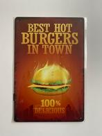 Metalen wandbord | Best hot burgers in town |, Ophalen of Verzenden, Nieuw