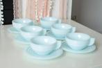 Vintage Franse Opaline Art Deco Kopjes en Schotels, Verzenden, Overige stijlen, Kop(pen) en/of Schotel(s), Glas