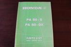Honda PA50-S PA50-DX Camino parts list  PA 50, Fietsen en Brommers, Handleidingen en Instructieboekjes, Gebruikt, Ophalen of Verzenden